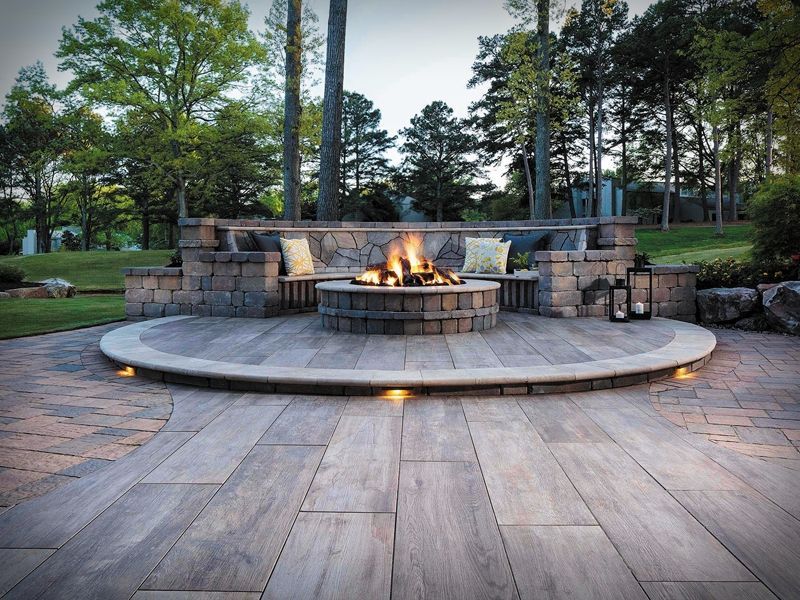 Fire pit and paver terrace
